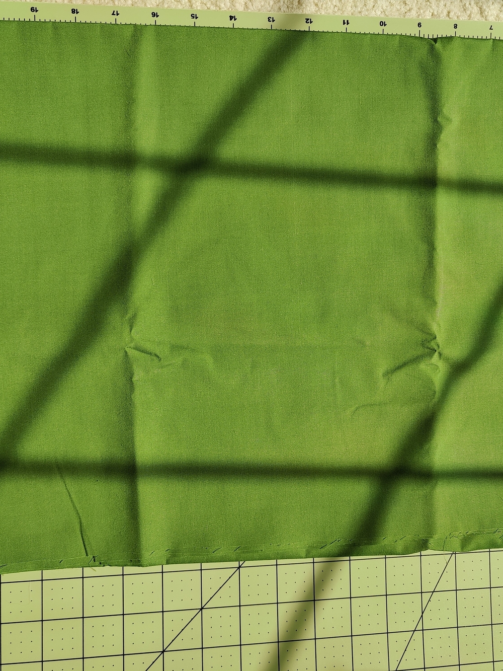 Bright Leaf/Olive Green Solid Fabric Panel 100% Cotton 1.5 Yds
